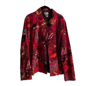 WOMEN'S CHICO’S  BATIK PRINT JACKET SIZE 3 (16/18)